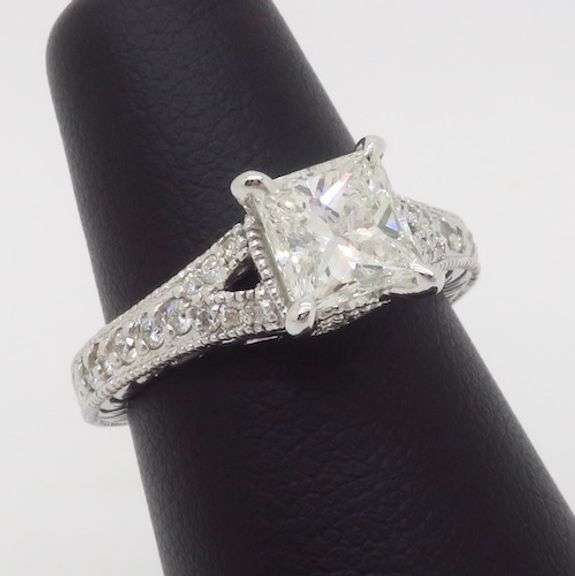 Split Shank Princess Cut Diamond Ring