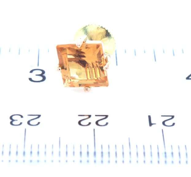 14kt Yellow gold 2ctw square citrine stud earrings