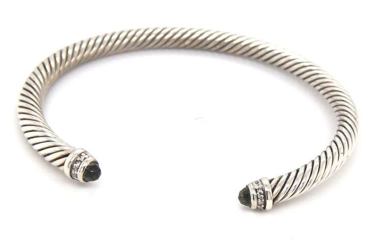 David Yurman Prasolite diamond classic cable bangle