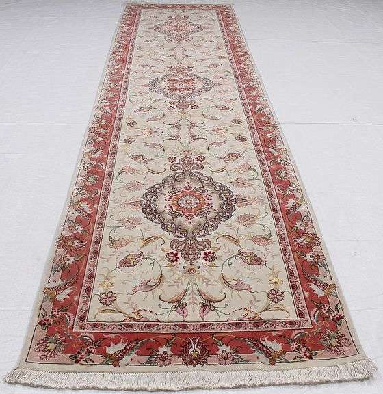 Handmade Persian Tabriz Runner 2.9x12.2