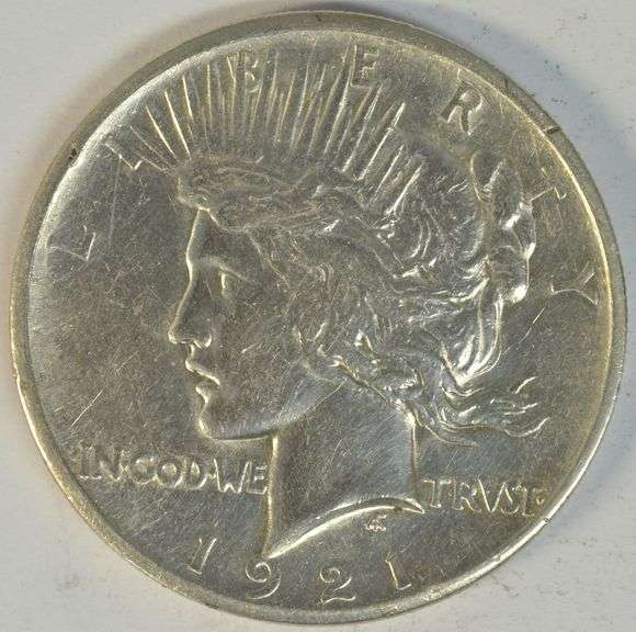 Key date 1921 Peace Silver Dollar. First year issue