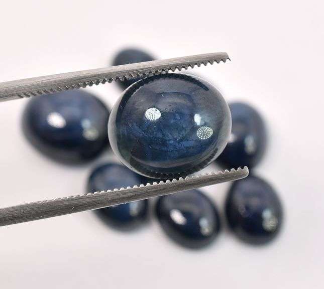 Gorgeous 30.00CTW Oval Shaped Cabochon-Cut Star Blue Sapphire Parcel