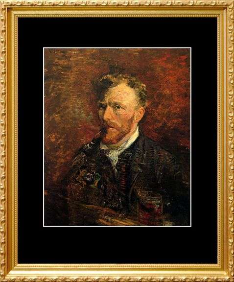 Vincent Van Gogh, Self Portrait with Pipe and Glass