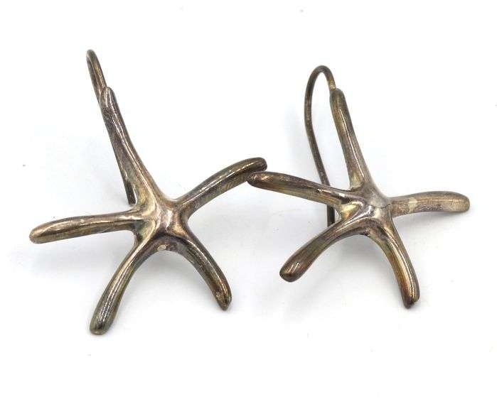 925 Sterling silver star fish pendant on chain and star fish earrings