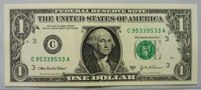 Superb Crisp 2003A $1 Repeater Note Philadelphia 95339533!