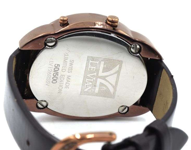LeVian Duo diamond quartz LE champagne dial watch