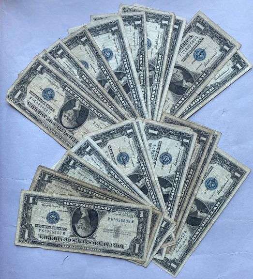 30 Various 1957 Series $1 Silver Certificates