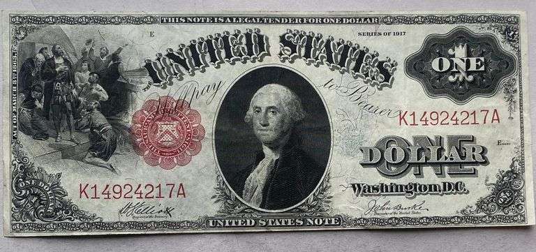 $1 Series of 1917 Landing of Columbus US Note