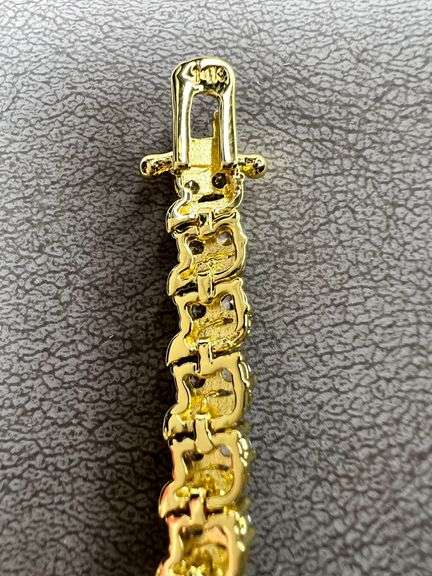 Sparkling 14 Kt Gold Plated Tennis Bracelet