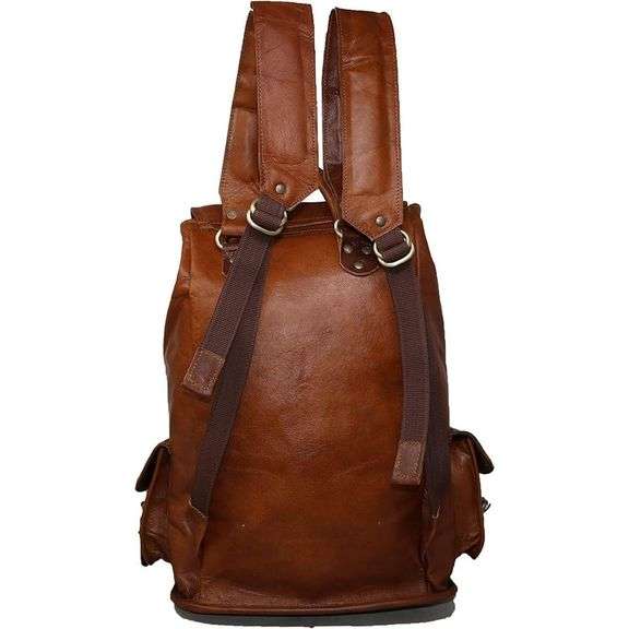 21" Brown Leather Backpack
