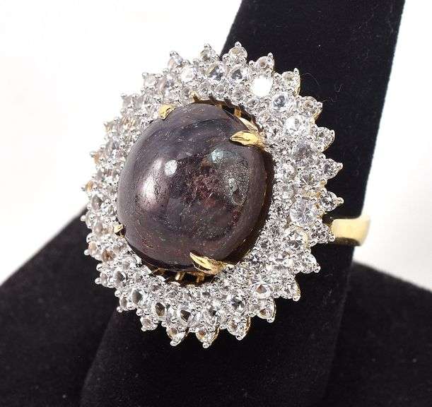 Adorable Brand New European Giant 20.10CTS Oval Shaped Cabochon-Cut Star Ruby & 3.93CTW Sapphire Gem
