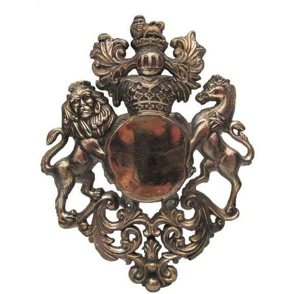 Antique Brass British Royal Wall Plaque