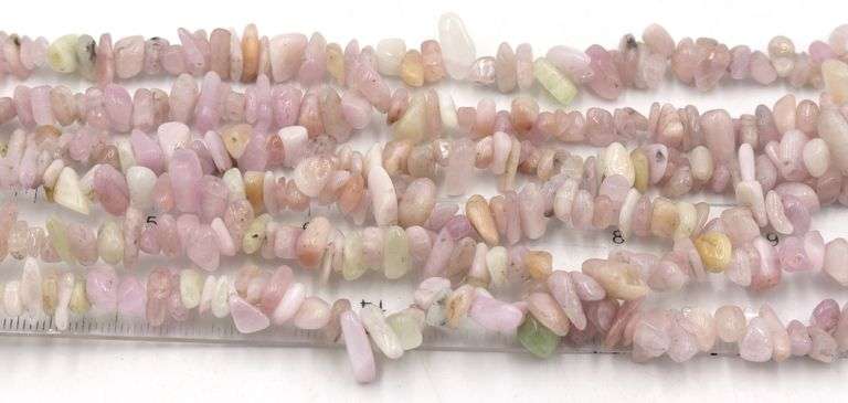 3 Row Rose quartz necklace with heart shaped clasp
