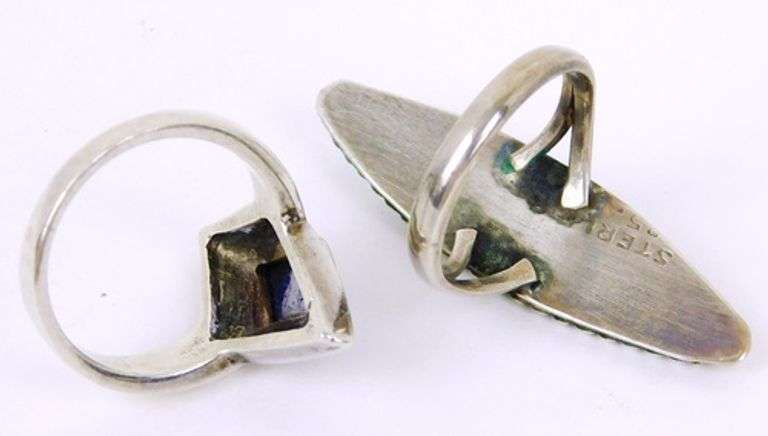 2 Sterling Silver Rings, Size 6.5