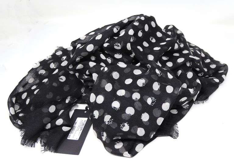 YSL Polka Dot cashmere shawl