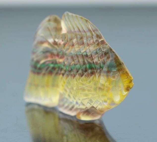 Glowing! 29.48ct multi-hue Fluorite carving