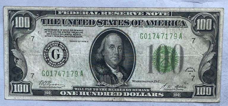 $100 1928 A Gold Redeemable Chicago FRNote