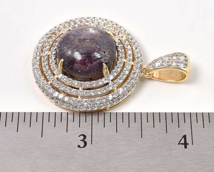 Fabulous Very Rare Unheated Massive 25.58CTS Natural Cabochon-Cut Star Ruby & 3.40CTW White Sapphire