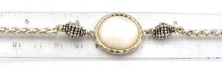 925 Sterling silver mother of pearl and citrine necklace