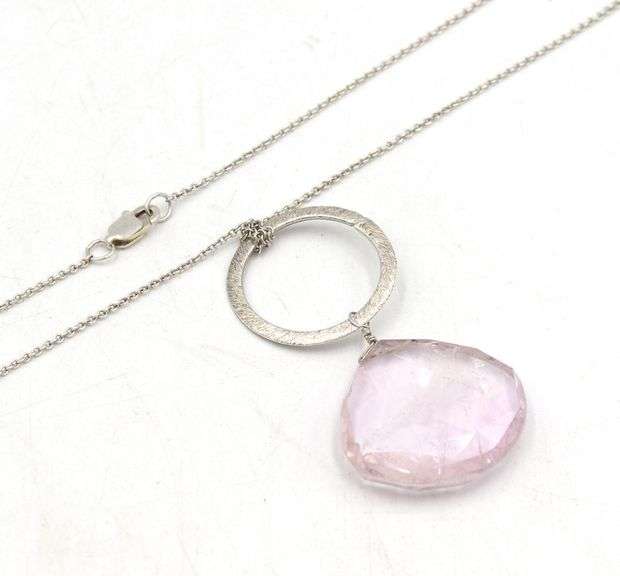 Set of 925 sterling silver necklace with matching dangle earrings