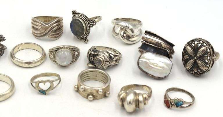 Group lot of Vintage 925 sterling silver rings
