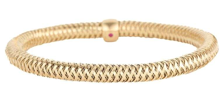Roberto Coin Primavera Weave Flex Bangle Bracelet in 18K