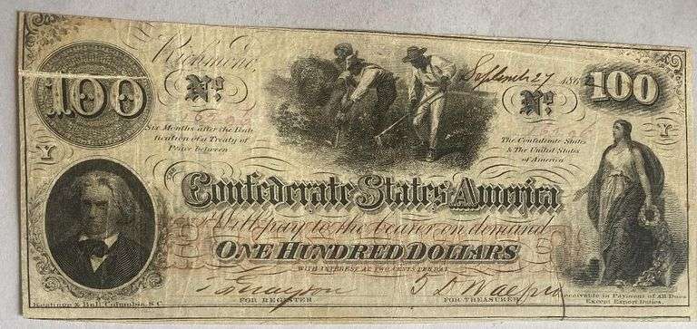 1862 Series $100 CSA Watermarked Error Note
