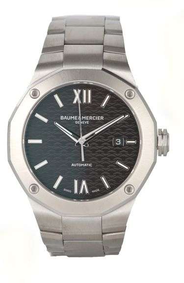 BAUME & MERCIER Riviera 10621, 42mm, Black Dial, Stainless Steel W/ Box & Paper
