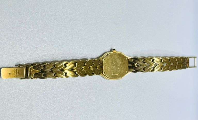 Patek Philippe 18k Yellow Gold Diamond-Set Quartz Watch