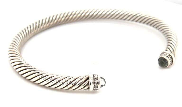David Yurman Prasolite diamond classic cable bangle