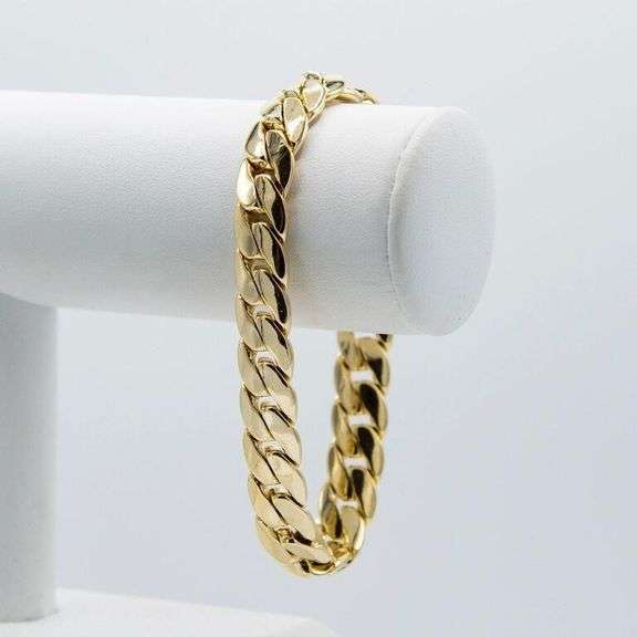 Huge 14 Kt 46.5 Gram Gold Plated Cuban Link Bracelet