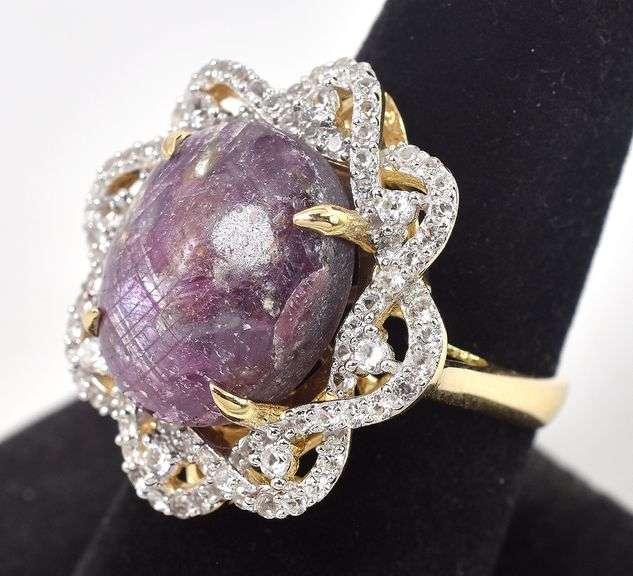 Adorable Brand New European Giant 25.48CTS Very Rare Unheated Oval Cabochon-Cut Star Ruby & 1.54CTW