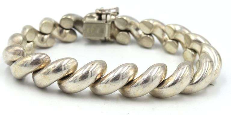 Vintage Italian 925 sterling silver wavy bracelet