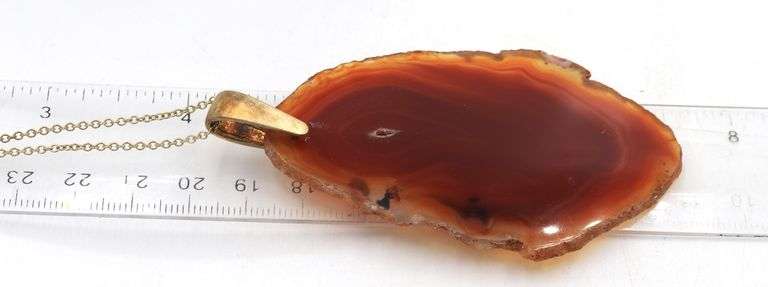 Brown Agate pendant on chain