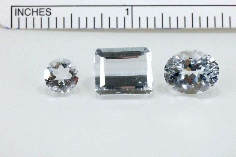 Bright Natural Aquamarine - Lot of 3
