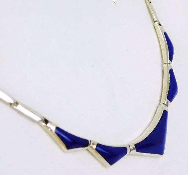 Vintage Sterling Silver Lapis Necklace