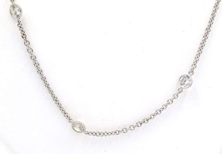 925 Sterling silver cubic zirconia by yard necklace