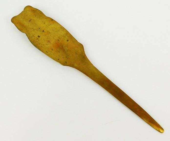 Vintage Heavy Brass Owl Letter Opener