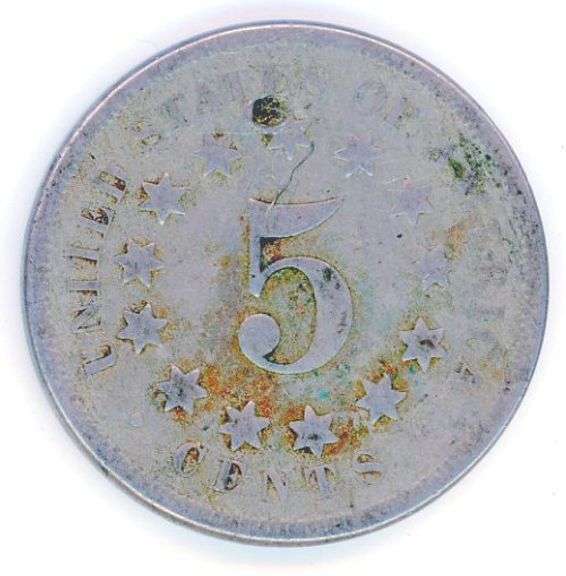 1867 No Rays Shield Nickel