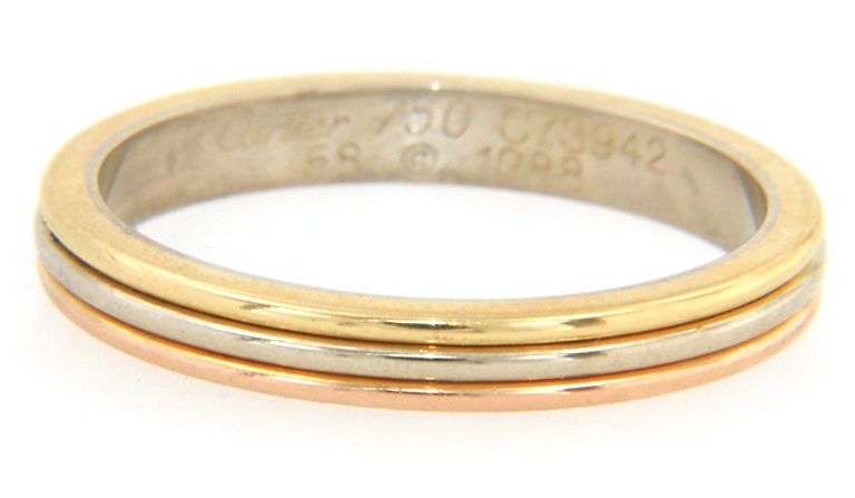 Cartier Vendome Louis Cartier Wedding Band Ring in 18K, CZ 58