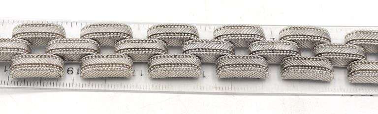 Judith Ripka 925 sterling silver wide bracelet