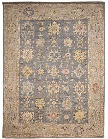 Handmade Oushak Design 9.2x12.6