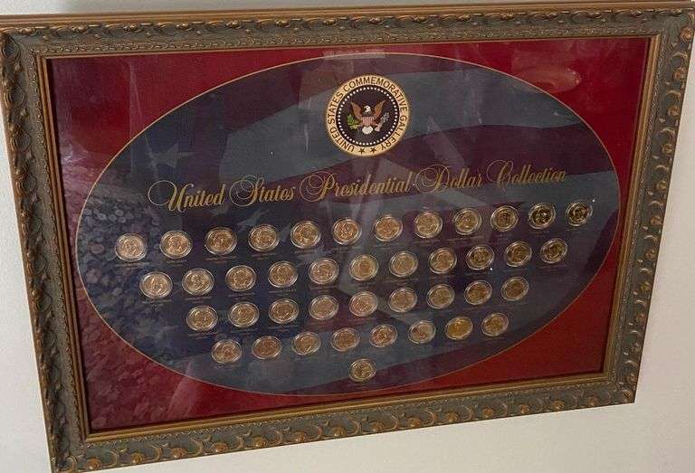 Framed Uncirculated Presidential Dollar Set