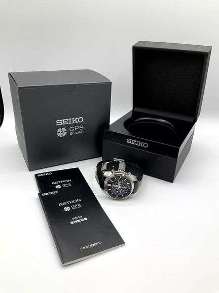 SEIKO ASTRON GPS SOLAR 5X53-0AJ0 42mm Watch Black Leather Strap