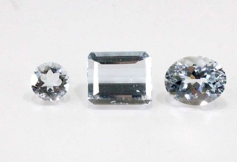 Bright Natural Aquamarine - Lot of 3