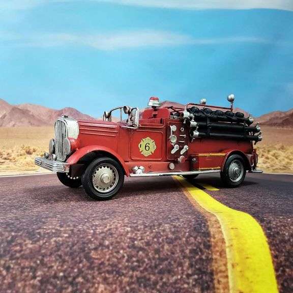 Classic Fire Truck Vintage Handcrafted Metal Collectible