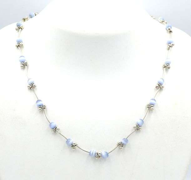 925 Sterling silver ball crystal necklace