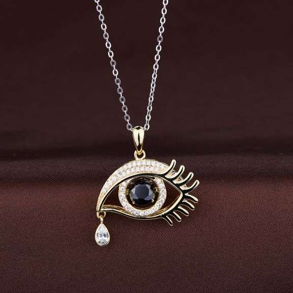 Sapphire center dancing stone pendant