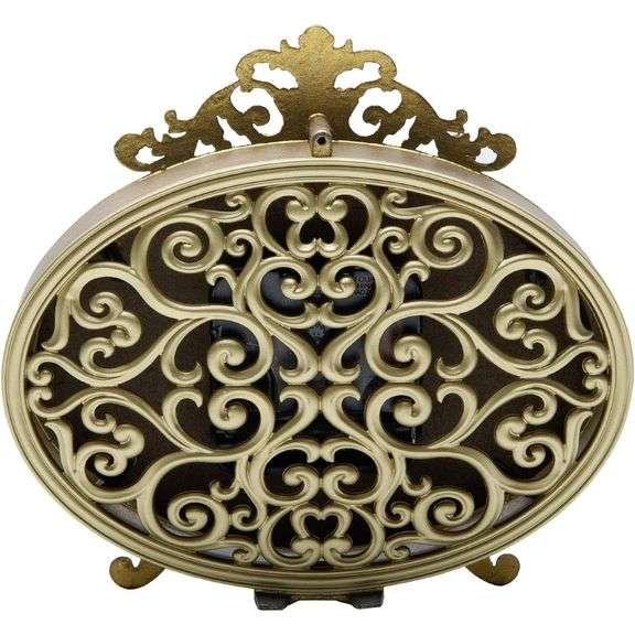 Vintage French Turquoise Rococo Style Desk Clock