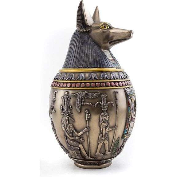 Ancient Egyptian Canopic Jar Premium Cold-Cast Bronze